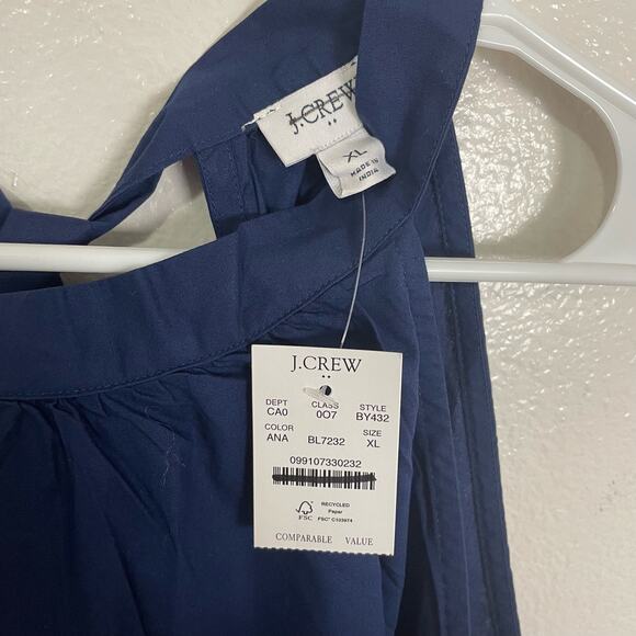 J Crew Sleeveless Bow Back Halter Cute Trendy Blue Fashion Top US Women's XL New - Picture 6 of 6